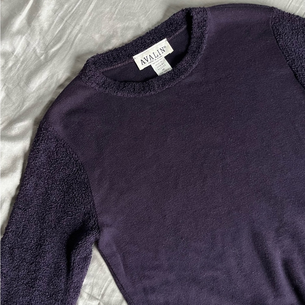 Gorgeous and luxuriously soft 100% Rayon Chenille Women’s Deep Purple Sweater